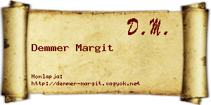 Demmer Margit névjegykártya